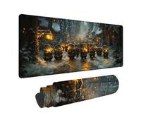 Alfombrilla Ratón Blanco Alfombrilla Ratón XXL 80x30cm, Mouse Pad Lunar Mousepad con Base de Goma Antideslizante, Impermeable Tapete Escritorio Accesorios Gaming para Gamers, PC, Regalo -hjw2601HP