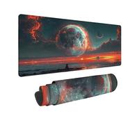 Alfombrilla Ratón Blanco Alfombrilla Ratón XXL 90x40cm, Mouse Pad Luna Mousepad con 3MM Bordes Cosidos, Impermeable Tapete Escritorio para Jugadores, PC, Oficina, Home, Regalo Mujer -zjn25095J60E4