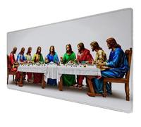 Alfombrilla Ratón, Blanco La última Cena Mouse Pad con Superficie Suave y Base de Goma Antideslizante, Alfombrilla de Ratón Impermeable 600x300x3mm, para PC, Oficina en Casa, Hombres Regalos Z-49