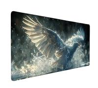 Alfombrilla Ratón Blanco Mousepad XXL 900 x 300 mm, Impermeable Mouse Pad áGuila Alfombrilla Escritorio con Bordes Cosidos Base de Goma Antideslizante Accesorios Escritorio para Jugadores -ly2505I2