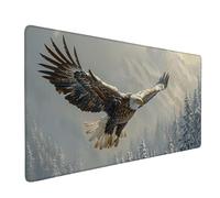 Alfombrilla Ratón Blanco Mousepad XXL 900 x 400 mm, Impermeable Mouse Pad áGuila Alfombrilla Escritorio con Bordes Cosidos Base de Goma Antideslizante Accesorios Escritorio para Jugadores -ly25055I