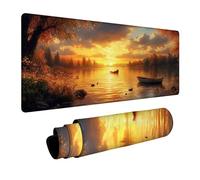 Alfombrilla Ratón Bote Impermeable Alfombrilla Escritorio 900 x 400 x 3mm con Bordes Cosidos y Base de Goma Antideslizante, Mouse Pad Atardecer para Ordenador Portatil Mouse Teclado Regalo FSBD-2440