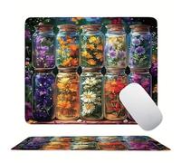 Alfombrilla Ratón Botella Flor, Alfombrilla Gaming 40 x 30 cm, Base de Goma Antideslizante, con Bordes Cosidos, Mouse Pad Compacta Resistente a Salpicaduras, para Hogar, Oficina, Portátil s0z-463