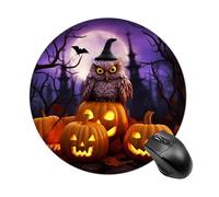 Alfombrilla Raton Búho Fantasma Calabaza De Halloween Bruja De Halloween | 20Cm Alfombrilla De Ratón Antideslizante Portátil Alfombrillas De Mouse Para Computadora Juego Oficina