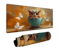 Alfombrilla Ratón Búho Impermeable Alfombrilla Escritorio 800 x 400 x 3 mm con Bordes Cosidos y Base de Goma Antideslizante, Mouse Pad Mariposa para Ordenador Portatil Mouse Teclado Regalo FSBD-1913