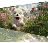 Alfombrilla Ratón Cachorro Alfombrilla Escritorio 600x300x3mm Tapete Gaming xxl Planta Tapete Escritorio Superficie Impermeable, Costura Doble Acabado Suave y Duradero Decoraciones Navideñas N1-981