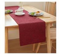 Alfombrilla ratón Camino de Mesa Lino Doble Capa Rectangular, decoración Moderna para Oficina Hogar(Burgundy Red,30x210cm)