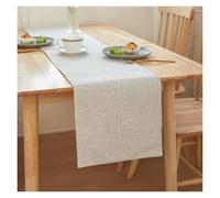 Alfombrilla ratón Camino de Mesa Lino Doble Capa Rectangular, decoración Moderna para Oficina Hogar(Beige,30x240cm)