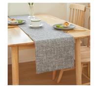 Alfombrilla ratón Camino de Mesa Lino Doble Capa Rectangular, decoración Moderna para Oficina Hogar(Light Gray,30x160cm)