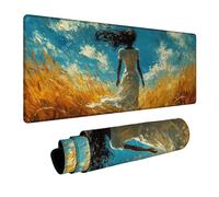 Alfombrilla Ratón Campo de Trigo Alfombrilla Ratón XXL 40 x 100 x 0.3 cm Impermeable Mousepad Mujer Bordes sellados Mayor precisión y Velocidad per Teclado Portatil Gaming Oficina Regalo DBYH-6779