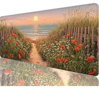 Alfombrilla Ratón Campo Flores Alfombrilla Escritorio 800x300x3mm Tapete Gaming xxl Sol Tapete Escritorio Impermeable, Diseño Costura Doble Acabado Suave y Duradero Decoraciones Navideñas N1-258