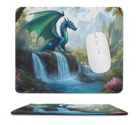Alfombrilla Ratón Cascada del Árbol del Dragón Verde Tapete escritorio | 10x12in Duradero Mousepad Antideslizante Gaming Tapete para trabajo Gaming Mac