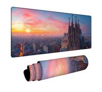 Alfombrilla Ratón Catedral de la Sagrada Familia Alfombrilla Ratón xxl 30x60x0.3 cm Impermeable Mousepad Ciudad Bordes sellados Mayor precisión y velocidad per Teclado Portatil Gaming Oficina DBYH4226