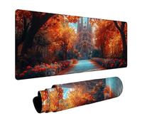 Alfombrilla Ratón Catedral de la Sagrada Familia Impermeable Alfombrilla Escritorio 80x40x0.3cm con Bordes Cosidos y Base de Goma Antideslizante, Mouse Pad Paisaje para Portatil Mouse FSBD-0018