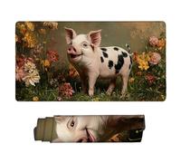 Alfombrilla Ratón Cerdos Animales Grande Gaming Mousepad XXL 1000 x 500 mm, Lavable, Alfombrilla Ratón de Neopreno - con Bordes Cosidos, Base de Goma Antideslizante, Oficina Accesorios, Regalos q-196