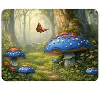 Alfombrilla Ratón Champiñón Alfombrilla Ratón 360x300x3mm, Mariposa Mouse Pad Protector Escritorio Superficie Lisa Base de Goma Antideslizante Precisión Velocidad para Oficina PC Regalo Mujer,Model609