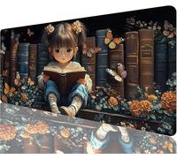 Alfombrilla Ratón Chica Alfombrilla Escritorio 600x300x3mm Tapete Gaming xxl Libro Tapete Escritorio Superficie Impermeable, Diseño Costura Doble Acabado Suave y Duradero Decoraciones Navideñas N1-711