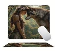 Alfombrilla Ratón Chica Lobo, Mouse Pad Pequeña Estampada de Alta Definición, Superficie de Microfibra, Base de Goma Antideslizante, 3 mm Ultra Delgado Gaming Alfombrilla Ratón 250x200x3mm s0z-229