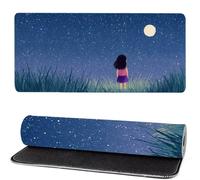 Alfombrilla Raton Chica, Luna Mouse Pad 800 x 400 x 3mm Gaming Mouse Pad, Superficie Inferior Antideslizante, Movimiento Ratón más Suave, Alfombrilla Escritorio, Mejora Precision y Velocidad ks-531