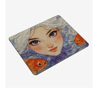 Alfombrilla Ratón Chica Mini Mousepad 42x35cm, Pez Alfombrilla Gaming, Tapete Escritorio con Bordes Cosidos, Protector Escritorio con Base Goma Antideslizante Mousepad Oficina Accesorios Gaming S0-354
