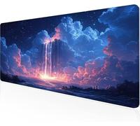 Alfombrilla RatóN Cielo Estrellado,Caer Alfombrilla Escritorio Alfombrilla XXL Gaming 900x400x3mm Multifuncional Suave Protector Escritorio,Antideslizante Y duradero Mejora PrecisióN Velocidad Y1-898