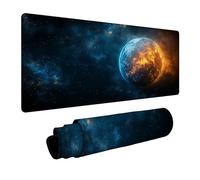 Alfombrilla Ratón Cielo Estrellado Impermeable Alfombrilla Escritorio 90x40x0.3 cm con Bordes Cosidos y Base de Goma Antideslizante, Mouse Pad Universo para Ordenador Portatil Mouse Teclado FSBD-7389