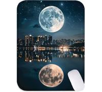 Alfombrilla Ratón Ciudad Alfombrilla Escritorio Impermeable, 340 x 280 mm Mini Mouse Pad Luna Aprotector Escritorio Antideslizante, Mousepad para Ratón Inalámbrico, Viajes, Oficina, Portátil J2-602