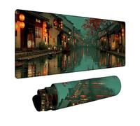 Alfombrilla Ratón Ciudad del Agua Alfombrilla Ratón XXL 30x70x0.3cm Impermeable Mousepad Arquitectura Bordes sellados Mayor precisión y Velocidad per Teclado Portatil Gaming Oficina Regalo DBYH-4823