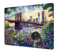 Alfombrilla Ratón Ciudad Mouse Pad Puente Alfombrilla Escritorio, 34x28x0.3cm Tapete Rato, con Base de Goma Antideslizante, Mejora la precisión Velocidad Pequeña Mousepad Portátil para Gaming H0-405