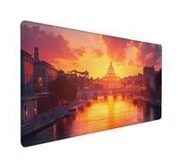 Alfombrilla Ratón Ciudad, Sunset Alfombrilla Escritorio 800x400x3mm, Mouse Pad con Bordes Cosidos, Protector Escritorio XXL Antideslizante, Accesorios Gaming, Desk Mat, para PC, Oficina, Gaming H-9278