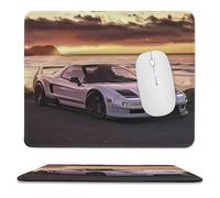 Alfombrilla Ratón Coche Japonés JDM Blancos Tranquilo Junto Al Mar Al Atardecer Resistente Alfombrilla Gaming Bordes Cosidos Gaming Tapete para Ordenador Juegos Accesorio 10X12In