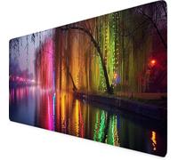 Alfombrilla Ratón Color Alfombrilla Ratón XXL 1200x600 mm Paisaje Urbano Mouse Pad Gaming, Tapete Escritorio con Resistente al Agua, Antideslizante, Base de Goma y Bordes Cosidos, Oficina h1122e