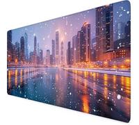 Alfombrilla Ratón Color Alfombrilla Ratón XXL 900x400 mm Paisaje Urbano Mouse Pad Gaming, Tapete Escritorio con Resistente al Agua, Antideslizante, Base de Goma y Bordes Cosidos, Accesorios h862e