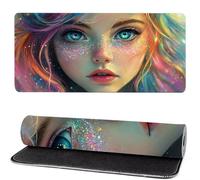 Alfombrilla Raton Color, Chica Mouse Pad 700 x 300 x 3mm Gaming Mouse Pad, Superficie Inferior Antideslizante, Movimiento Ratón más Suave, Alfombrilla Escritorio, Mejora Precision y Velocidad ks-24