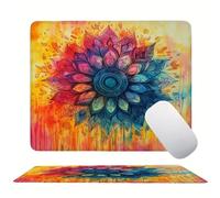 Alfombrilla Ratón Color Mandala, Alfombrilla Gaming 40 x 30 cm, Base de Goma Antideslizante, con Bordes Cosidos, Mouse Pad Compacta Resistente a Salpicaduras, para Hogar, Oficina, Portátil s0z-19
