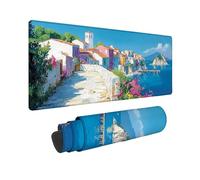 Alfombrilla Ratón Color Mouse Pad Ciudad Costera 90 x 30 cm, Alfombrilla Ratón Lavable, Mousepad con Base de Goma Antideslizante Bordes Cosidos, Mouse Pad para Gamers Portátil Oficina, Regalos -TL7KN