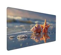 Alfombrilla Ratón Color Naranja Alfombrilla Ratón XXL 800x400mm, Mouse Pad Estrella De Mar Mousepad con Base de Goma Antideslizante, Impermeable Tapete Escritorio Accesorios Gaming, Gamers -bby25097T