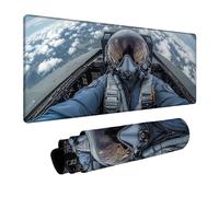 Alfombrilla Ratón Combatiente Impermeable Alfombrilla Escritorio 70 x 30 x 0.3 cm Mouse Pad Piloto con Antideslizante Base de Goma para Tapete Escritorio Teclado y Raton Inalámbrico Regalo DBYH-5576