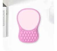 Alfombrilla Ratón con Reposamuñecas, Gaming Mouse Pad Ergonómica Apoyo, Espuma Viscoelástica, Tacto Agradable & Impermeable, Alfombra Raton Cojín, Base de Goma no Deslizante(Pink,1pc)