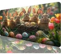 Alfombrilla Ratón Conejo Alfombrilla Escritorio 1200x600x3mm Tapete Gaming xxl Cáscara Huevo Tapete Escritorio Impermeable, Diseño Costura Doble Acabado Suave y Duradero Decoraciones Navideñas N1-804