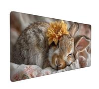 Alfombrilla Ratón Conejo Alfombrilla Ratón XXL 100x50cm, Mouse Pad Animal Mousepad con Base de Goma Antideslizante, Impermeable Tapete Escritorio Accesorios Gaming para Gamers, PC, Regalo -lsy26031A