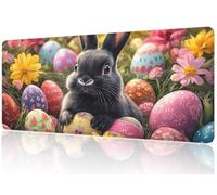 Alfombrilla Ratón Conejo, Mousepad XXL Gaming 700x400x3mm - Base Goma Anti-Deslizante, Superficie Suave para Máxima Precisión, Impermeable Extra Grande para Casa y Trabajo (Semana Santa) M1-941