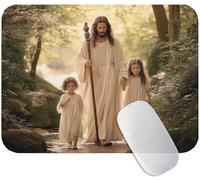 Alfombrilla Ratón Cristo, Mouse Pad Gaming Jesús 200x150x3mm, Base de Goma Antideslizante, Duradera Alfombrilla de Ratón con Textura Premium, Pequeña Mouse Pad Portátil para Oficina y Juegos M3-527