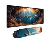 Alfombrilla Ratón DelfíN Alfombrilla Ratón XXL 1500x800mm, Mouse Pad Tortuga Marina Mousepad con Base de Goma Antideslizante, Impermeable Tapete Escritorio Accesorios Gaming para Gamers, PC -hjw2601E7