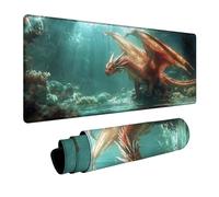 Alfombrilla Ratón Dragón Impermeable Alfombrilla Escritorio 100x40x0.3 cm Mouse Pad Mar con Antideslizante Base de Goma para Tapete Escritorio Portatil Teclado y Raton Inalámbrico Regalo DBYH-3051
