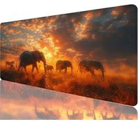 Alfombrilla Ratón Elefante Alfombrilla Escritorio 1200x600x3mm Tapete Gaming xxl Oscuridad Tapete Escritorio Impermeable, Diseño Costura Doble Acabado Suave y Duradero Decoraciones Navideñas N1-1010