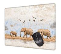Alfombrilla Ratón Elefante Mouse Pad Animal Alfombrilla Escritorio, 40x30x0.3cm Tapete Rato, con Base de Goma Antideslizante, Mejora la precisión Velocidad Pequeña Mousepad Portátil para Gaming H0-181