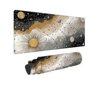 Alfombrilla Ratón En Blanco Y Negro para Jugadores, Mouse Pad Historietas Impermeable Antideslizante, Alfombrilla Raton con Bordes Cosidos, Mejora la Precisión y la Velocidad 900 x 300 mm -2510P17