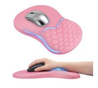 Alfombrilla Ratón Ergonómica, 2 in 1Mouse Pad con Reposamuñecas y Puntos de Masaje, Aliviar el Dolor, Espuma Viscoelástica Alfombrilla Gaming Base de PU Antideslizante, para Portátiles PC y Oficina