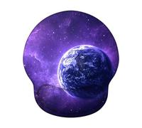 Alfombrilla Ratón Ergonómica con Reposamuñecas de Espuma Viscoelástica, Base Antideslizante PU, Soporte de Muñeca Cómodo para Oficina, Laptop, Lavable y Duradera (Tierra & Púrpura, 25x22.6cm) 6H-304